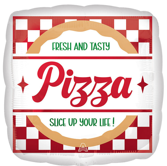 Pizza Party Foil Balloon 17" – Square Pizza Birthday Decoration