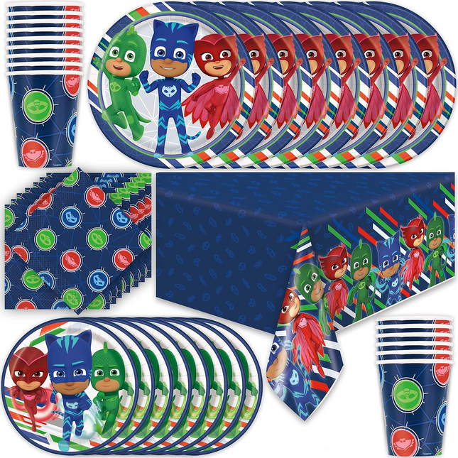 PJ Masks Birthday Party Supplies Set – Serves 16 Guests