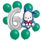 Pochacco 6th birthday set main: number 6 foil, themed foil and 8 matching latex balloons