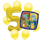 Pokemon 5th birthday set main: number 5 foil, themed foil and 8 matching latex balloons