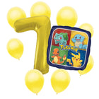 Pokemon 7th birthday set main: number 7 foil, themed foil and 8 matching latex balloons