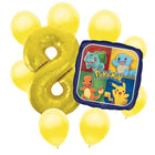 Pokemon 8th birthday set main: number 8 foil, themed foil and 8 matching latex balloons
