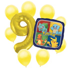 Pokemon 9th birthday set main: number 9 foil, themed foil and 8 matching latex balloons