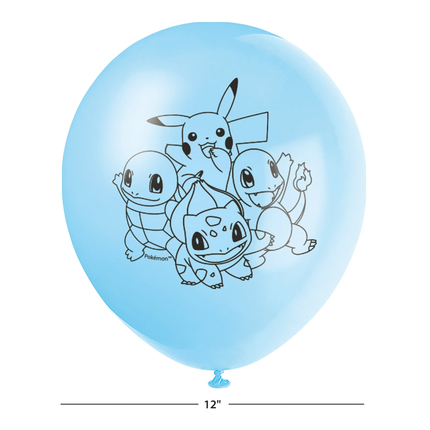 Pokémon Assorted Red, Yellow and Blue 12" Latex Balloons, 6ct
