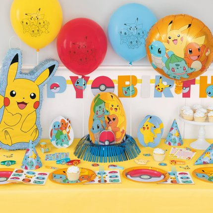 Pokémon Assorted Red, Yellow and Blue 12" Latex Balloons, 6ct