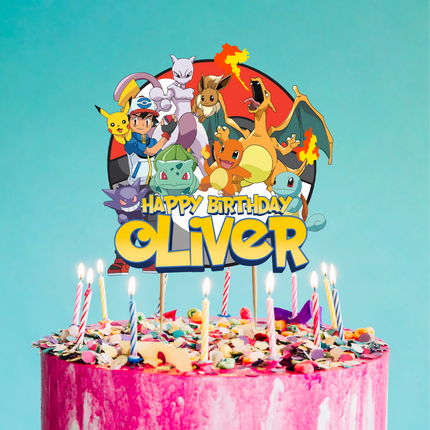 Pokemon Pikachu CardStock Cake Topper 7"