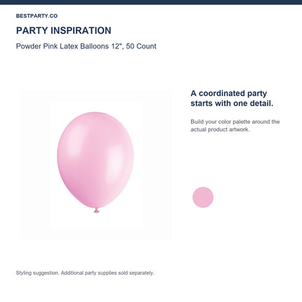 Powder Pink Latex Balloons 12", 50 Count — color coordination idea