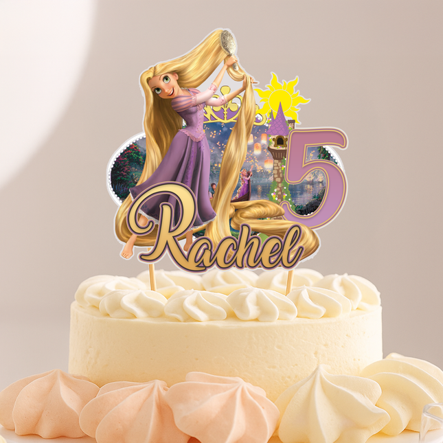 Princess Rapunzel Birthday CardStock Cake Topper 7"