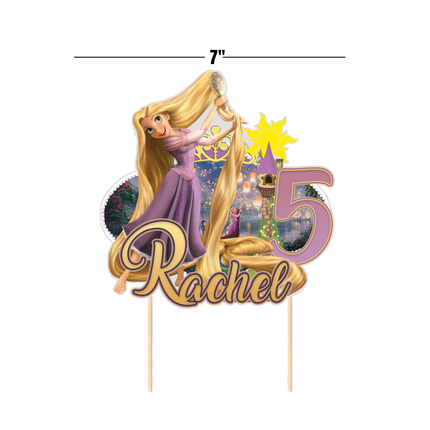 Princess Rapunzel Birthday CardStock Cake Topper 7"