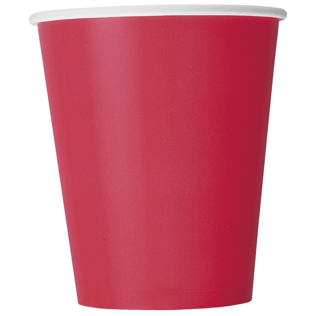 Ruby Red Solid 9oz Paper Cups 8ct