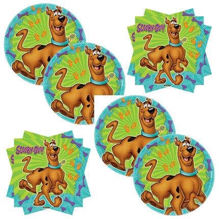 Scooby-Doo Dessert Plates and Napkins Set for 32 Guests - set overview