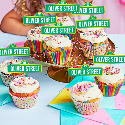 Sesame Street Custom Name Cupcake Toppers 10 ct
