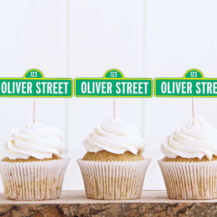 Sesame Street Custom Name Cupcake Toppers 10 ct