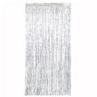 Silver Metallic Fringe Door Curtain, 3.25 ft x 6.5 ft