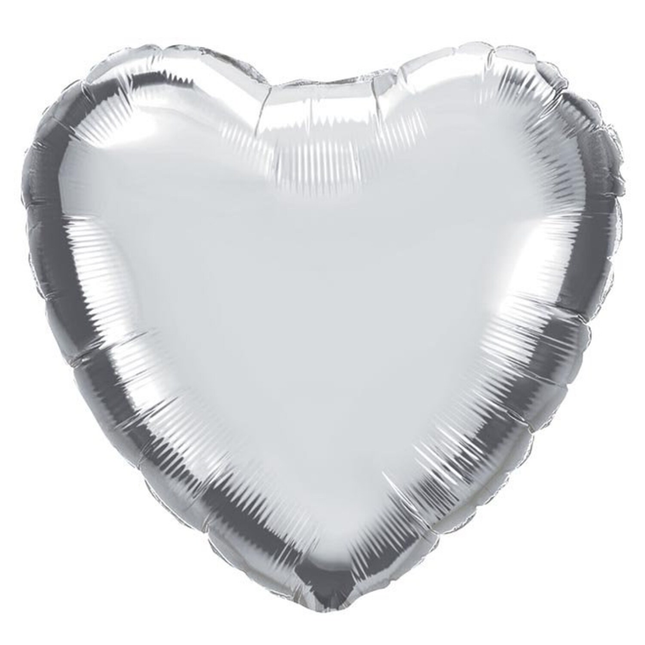 Silver Heart Foil Balloon 18", 1 ct