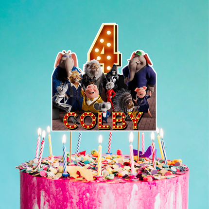 Sing 2 Birthday CardStock Cake Topper 7"