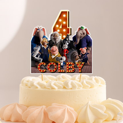 Sing 2 Birthday CardStock Cake Topper 7"