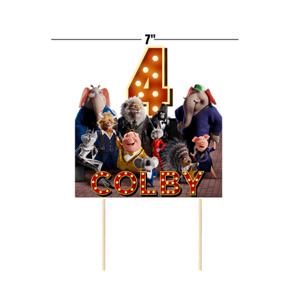Sing 2 Birthday CardStock Cake Topper 7"