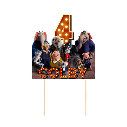 Sing 2 Birthday CardStock Cake Topper 7"