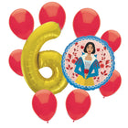 Snow White 6th birthday set main: number 6 foil, themed foil and 8 matching latex balloons
