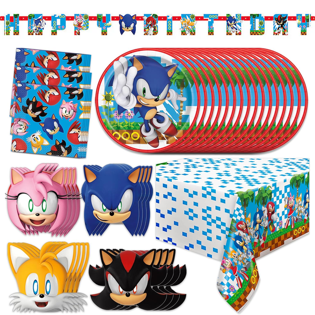 Sonic Birthday Party Supplies Set - Serves 16 Guests