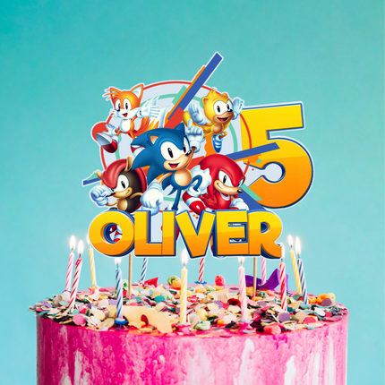 Sonic Birthday CardStock Cake Topper 7"