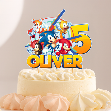 Sonic Birthday CardStock Cake Topper 7"