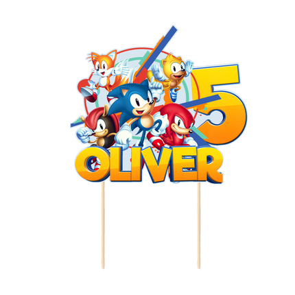Sonic Birthday CardStock Cake Topper 7"