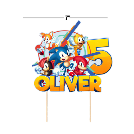 Sonic Birthday CardStock Cake Topper 7"