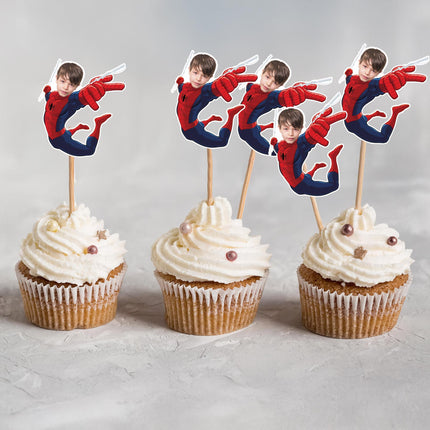 Spider-Man Custom Face Cupcake Toppers, 2 Inch