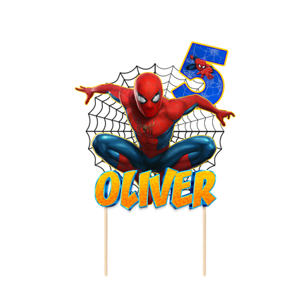 Spiderman Birthday CardStock Cake Topper 7"