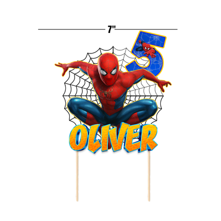Spiderman Birthday CardStock Cake Topper 7"