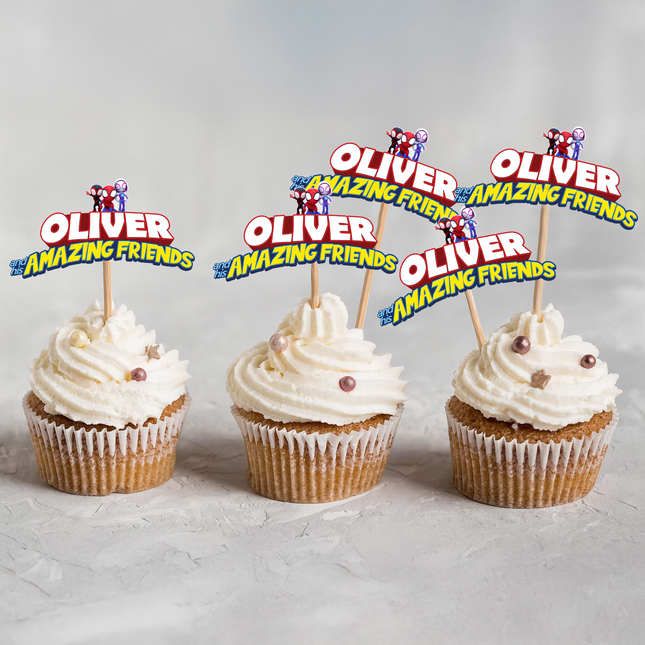 Spidey and his Amazing Friends Custom Name Cupcake Toppers 10 ct