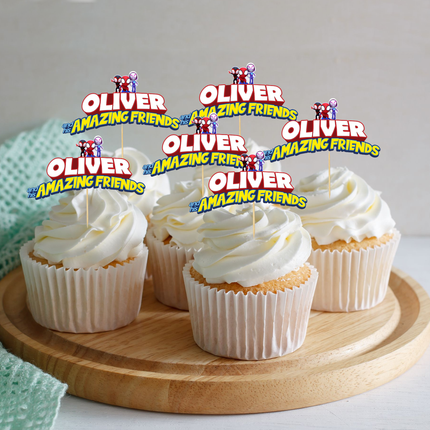 Spidey and his Amazing Friends Custom Name Cupcake Toppers 10 ct