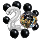 Star Wars 2nd birthday set main: number 2 foil, themed foil and 8 matching latex balloons