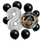 Star Wars 8th birthday set main: number 8 foil, themed foil and 8 matching latex balloons