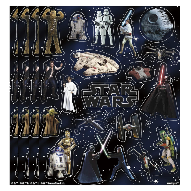 Star Wars Sticker 4 Sheets– 76 Stickers