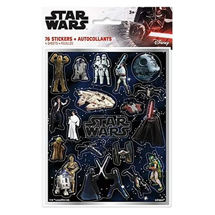 Star Wars Sticker 4 Sheets– 76 Stickers