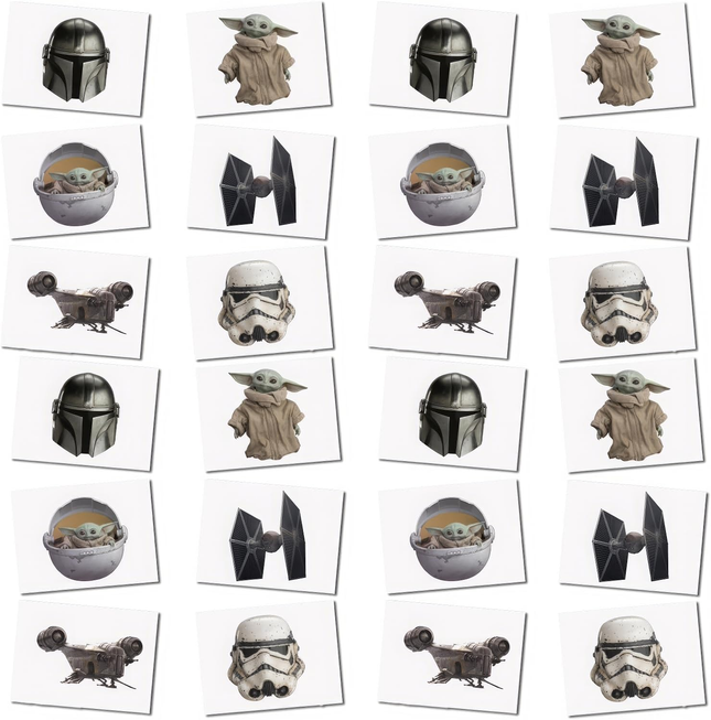 Star Wars The Mandalorian Temporary Tattoos – 4 Sheets, 24 Tattoos