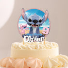 Stitch Movie Personalized Name and Age Cake Topper, 7 Inch