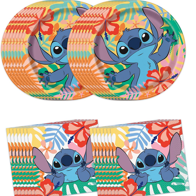 Stitch Plates and Napkins – Lilo and Stitch Party Tableware for 16 Guests