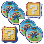 Super Mario Dinner Plates and Napkins Set for 32 Guests - set overview