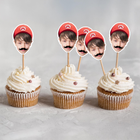 Super Mario Hat Face Personalised Cupcake Toppers 