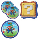 Super Mario Party Supplies and Foil Balloon Set for 16 Guests - set overview