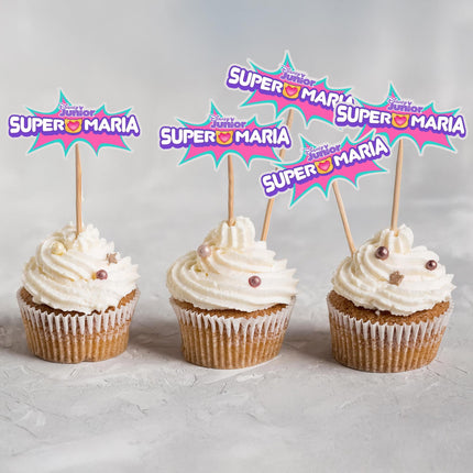 SuperKitties Custom Name Logo Cupcake Toppers