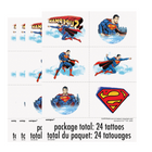 Superman Tattoos – 4 Sheets, 24 Tattoos