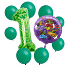Teenage Mutant Ninja Turtles 1st birthday set main: number 1 foil, themed foil and 8 matching latex balloons
