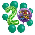 Teenage Mutant Ninja Turtles 2nd birthday set main: number 2 foil, themed foil and 8 matching latex balloons