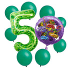 Teenage Mutant Ninja Turtles 5th birthday set main: number 5 foil, themed foil and 8 matching latex balloons