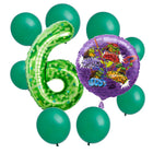 Teenage Mutant Ninja Turtles 6th birthday set main: number 6 foil, themed foil and 8 matching latex balloons